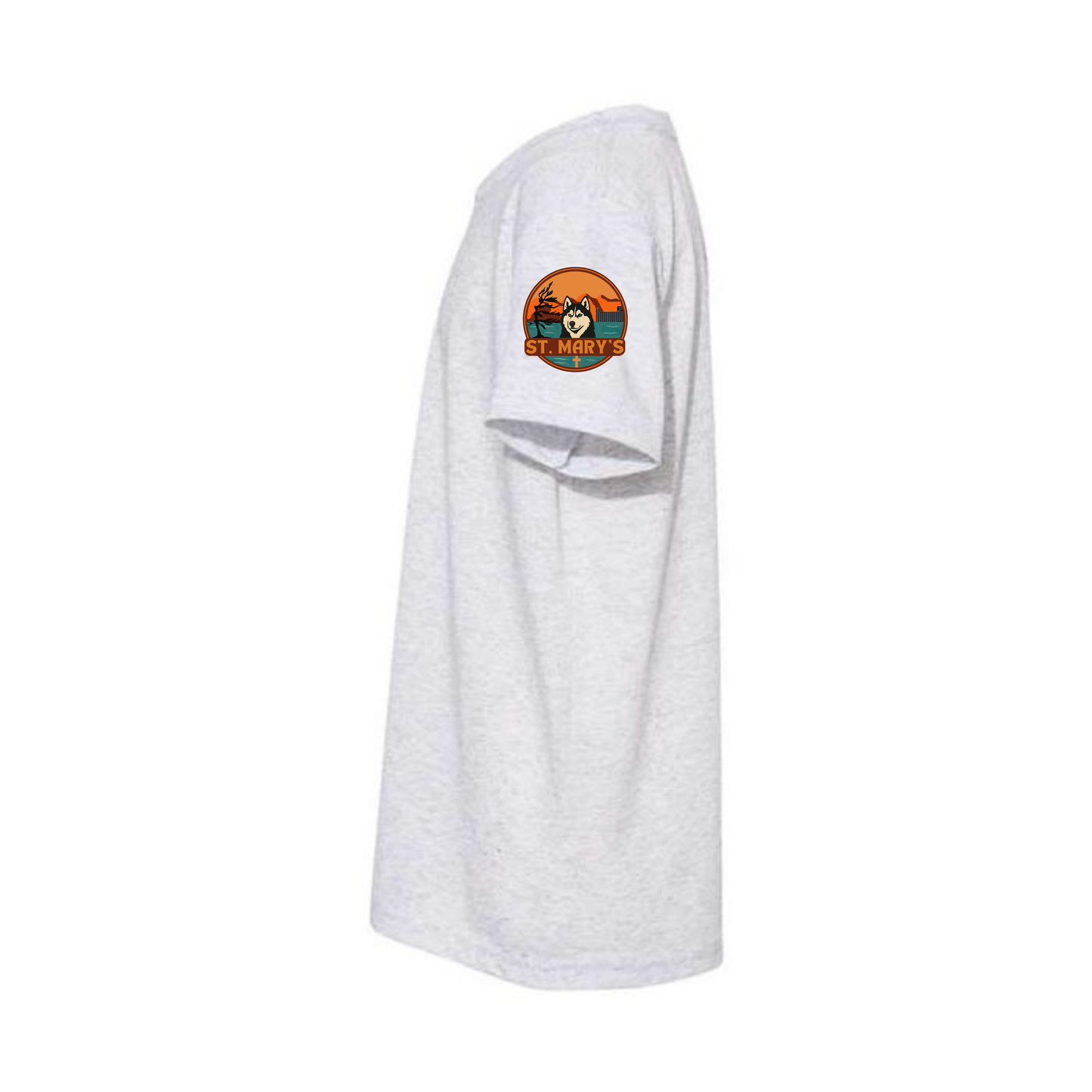 House Wind St. Mary's Black Script / Mini Sleeve Logo Tee - White Fleck