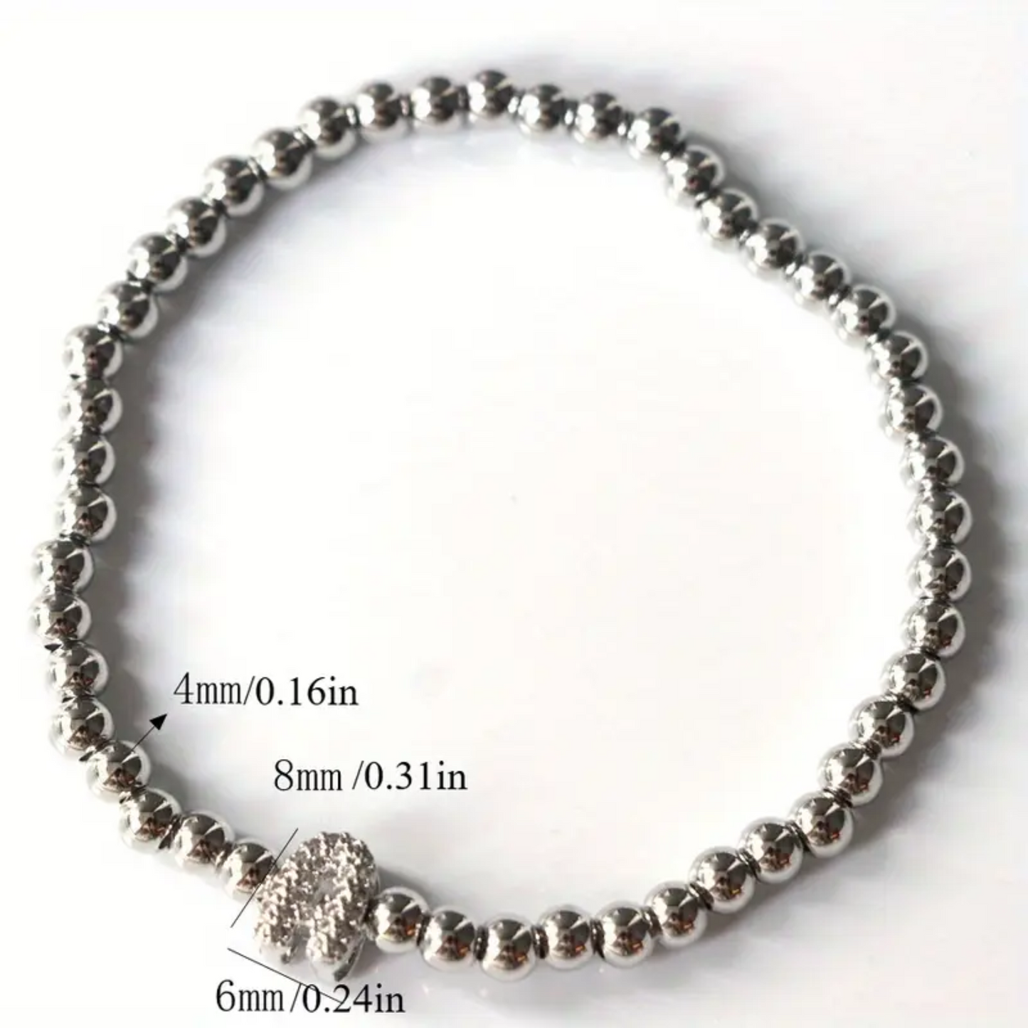 Silver Sparkle Bubble Letter Bracelet