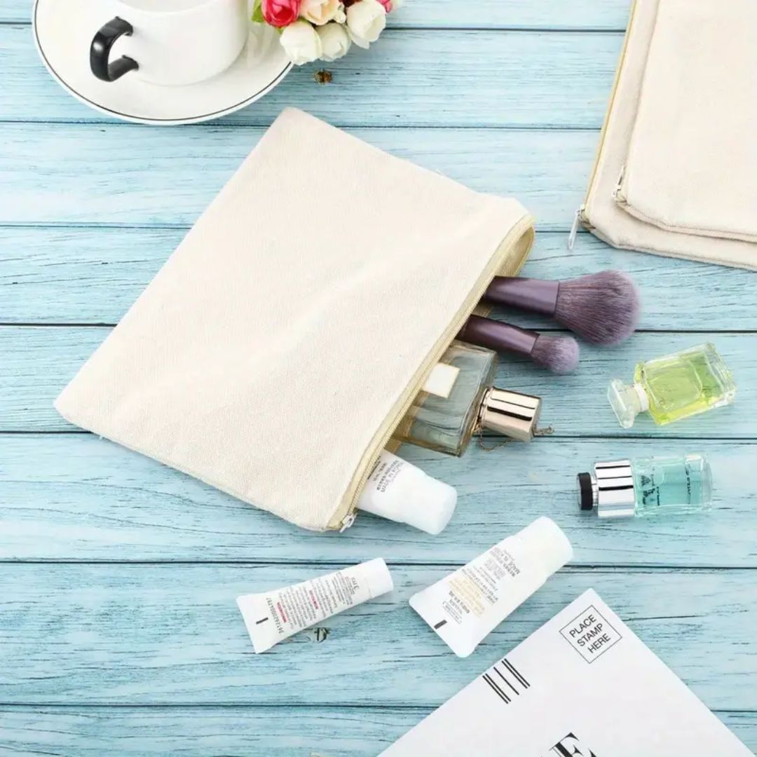 Simple Zippered Travel Bag - White