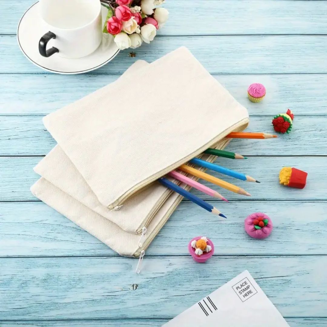 Simple Zippered Travel Bag - White