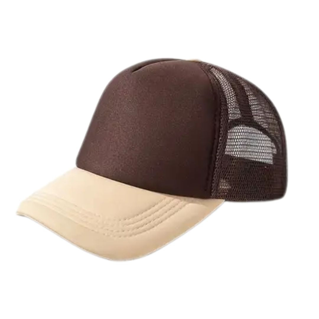 Snapback Hat - Brown / Beige