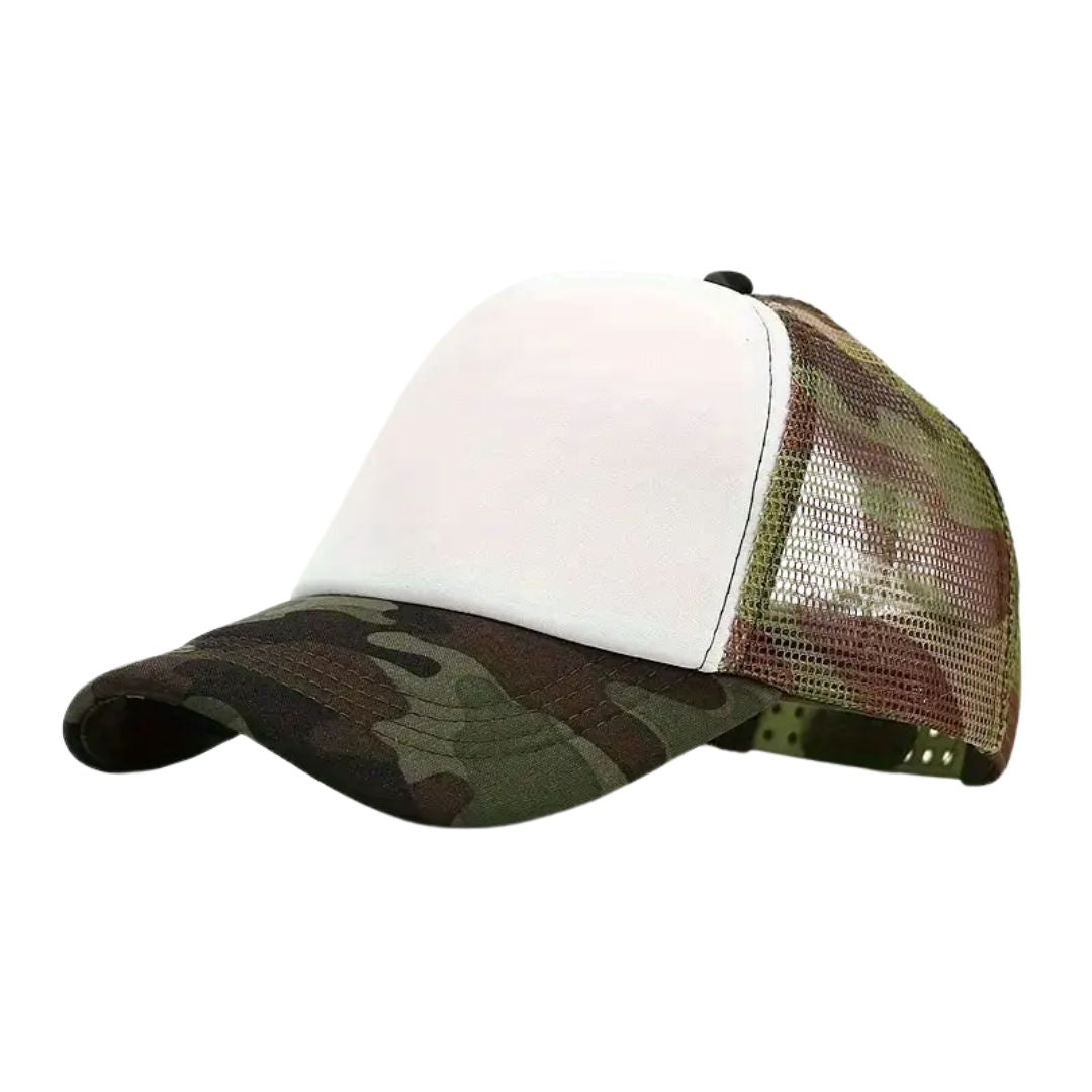 Snapback Hat - Camo / White
