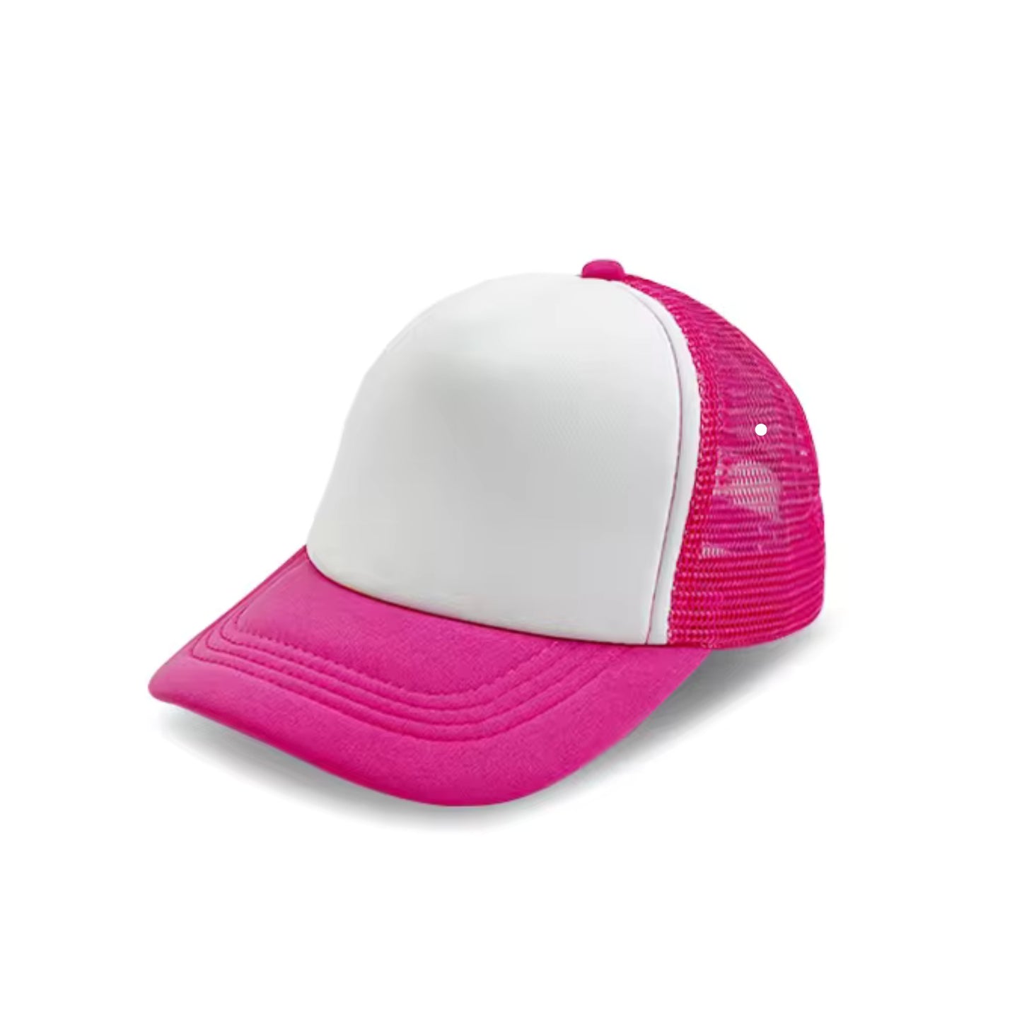 Snapback Hat - Hot Pink / White