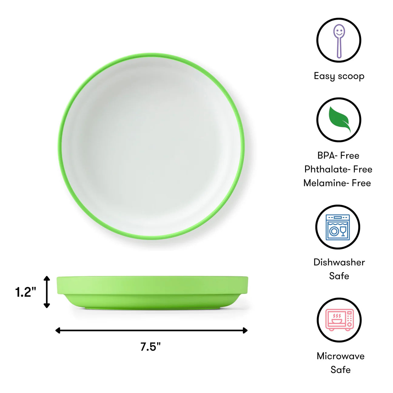 OMIE Easy Scoop Plate Set - 1 Plate + 1 Divider - Green