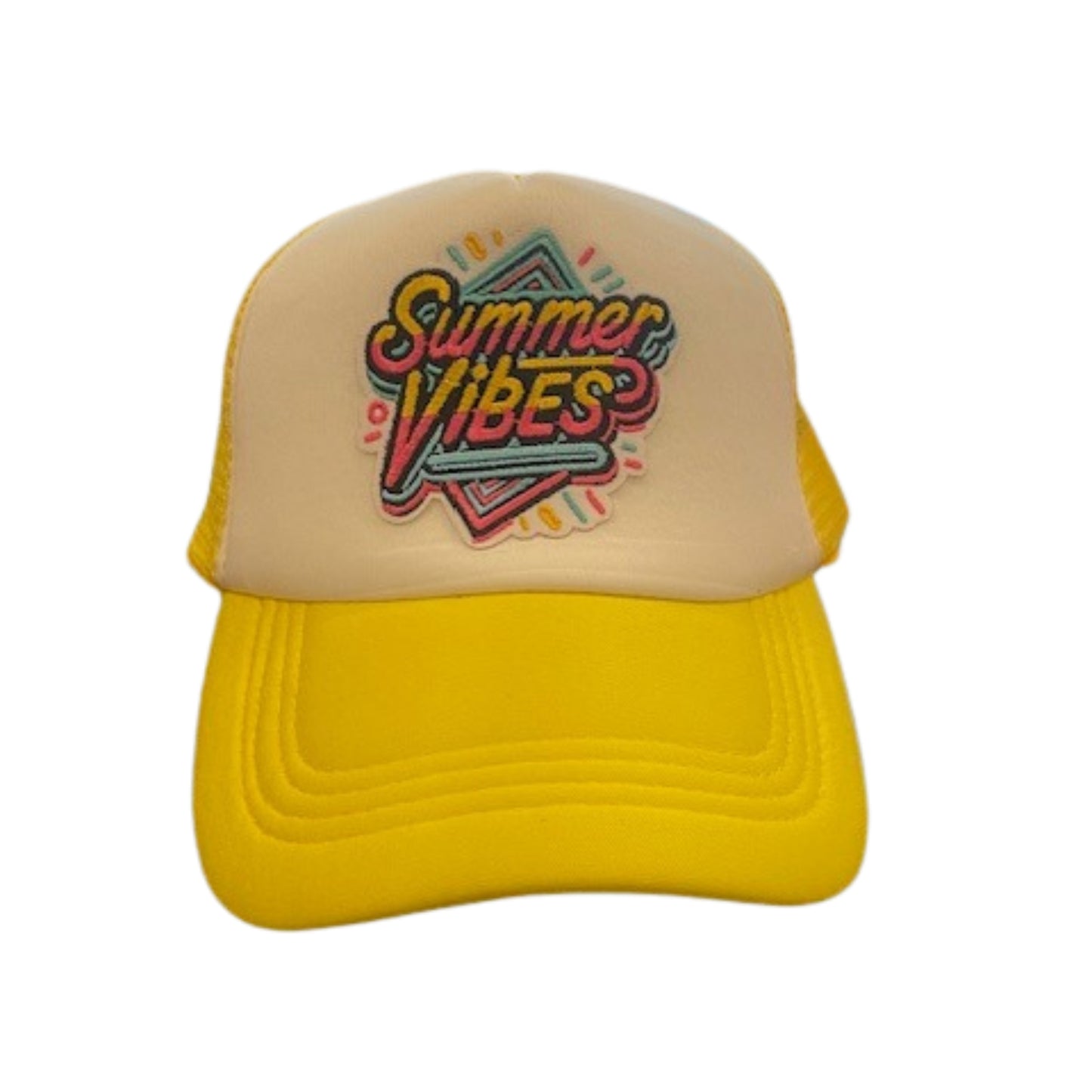 Summer Vibes Snapback Hat - Yellow / White