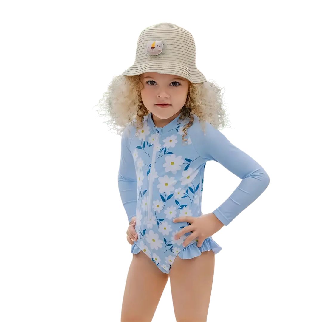Sweet as a Daisy Ruffle Rash Guard Swim Suit