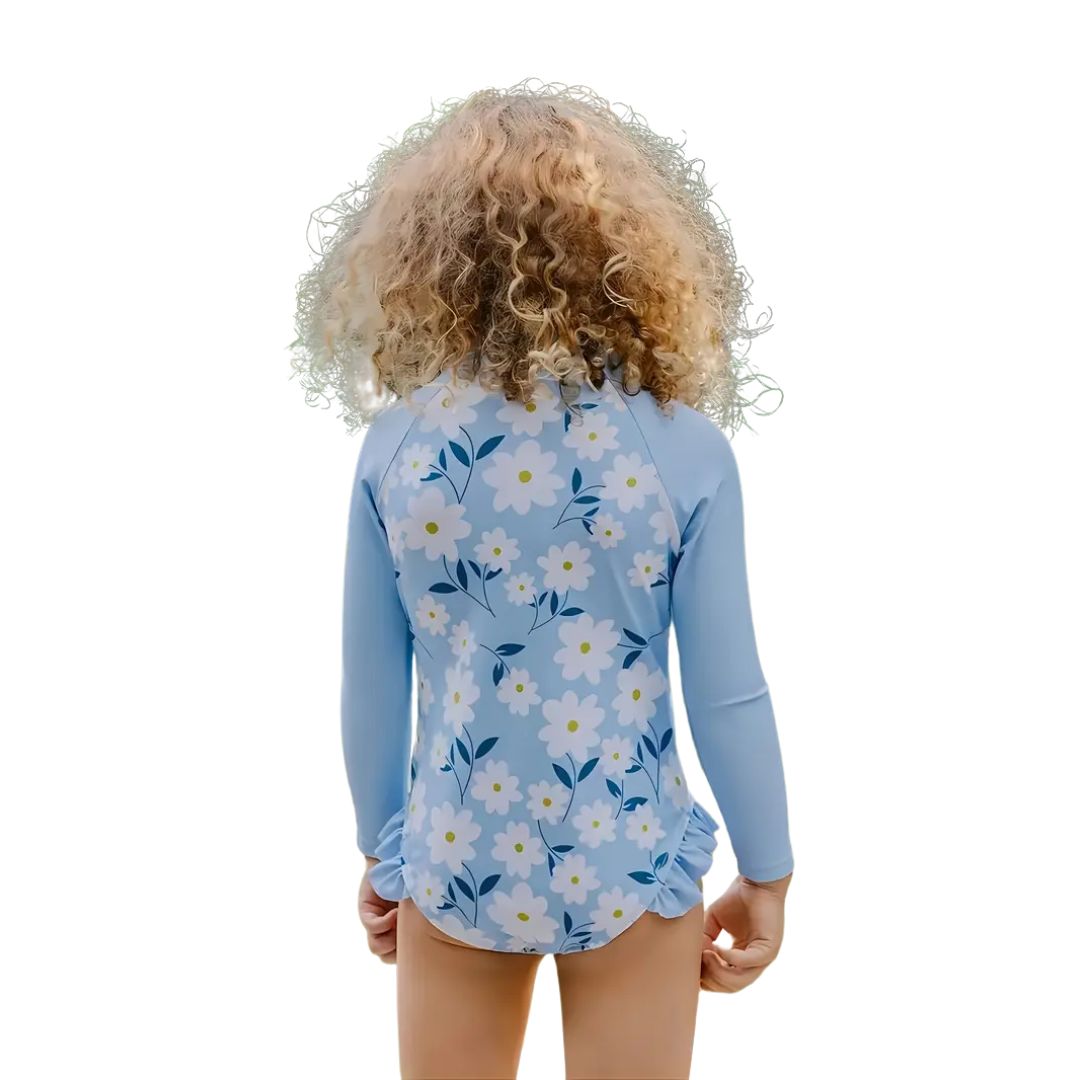 Sweet as a Daisy Ruffle Rash Guard Swim Suit