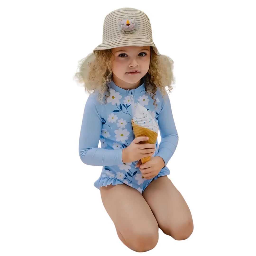 Sweet as a Daisy Ruffle Rash Guard Swim Suit