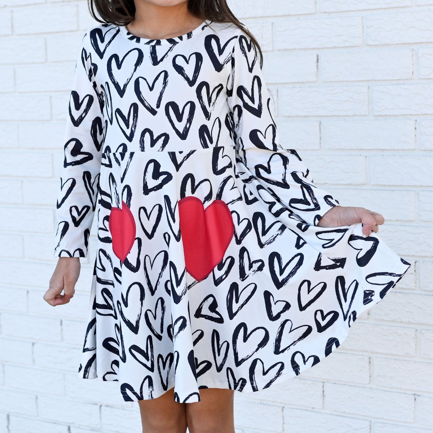 The Twirl Dress - Graffiti Hearts