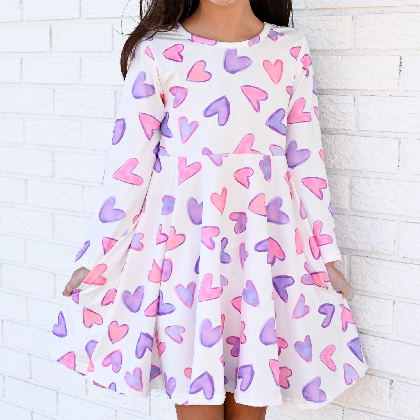The Twirl Dress - Pastel Hearts