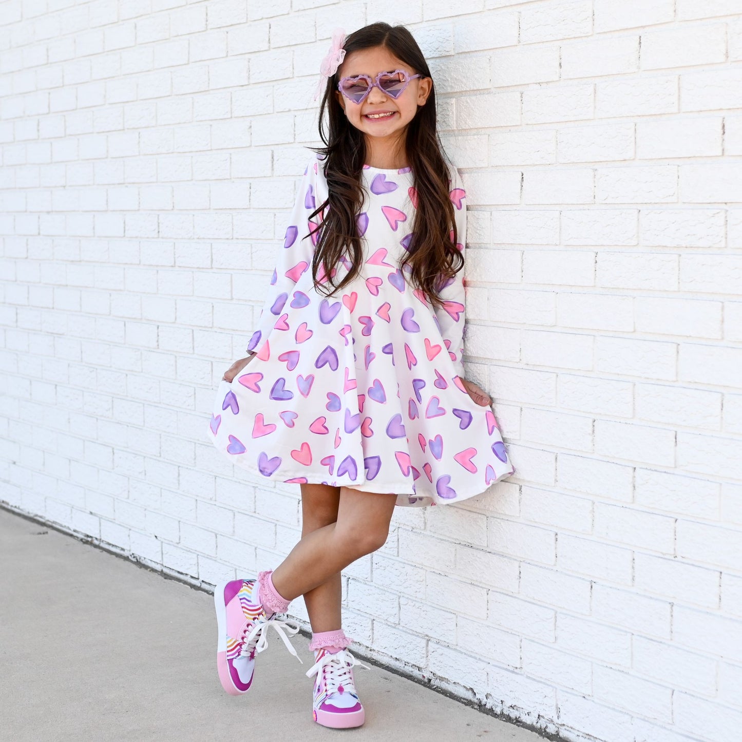 The Twirl Dress - Pastel Hearts