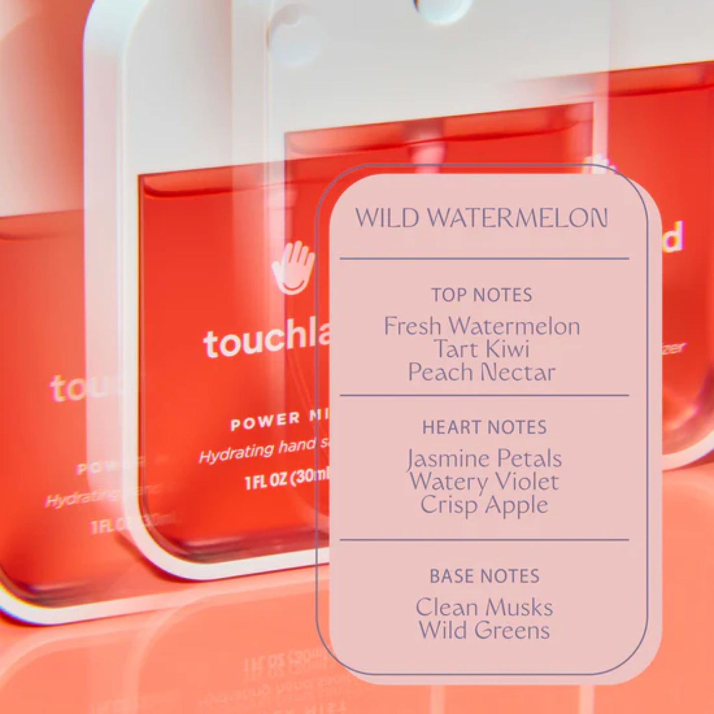 Touchland Power Mist Wild Watermelon - Hydrating hand sanitizer mist - 1 FL OZ (30ml)
