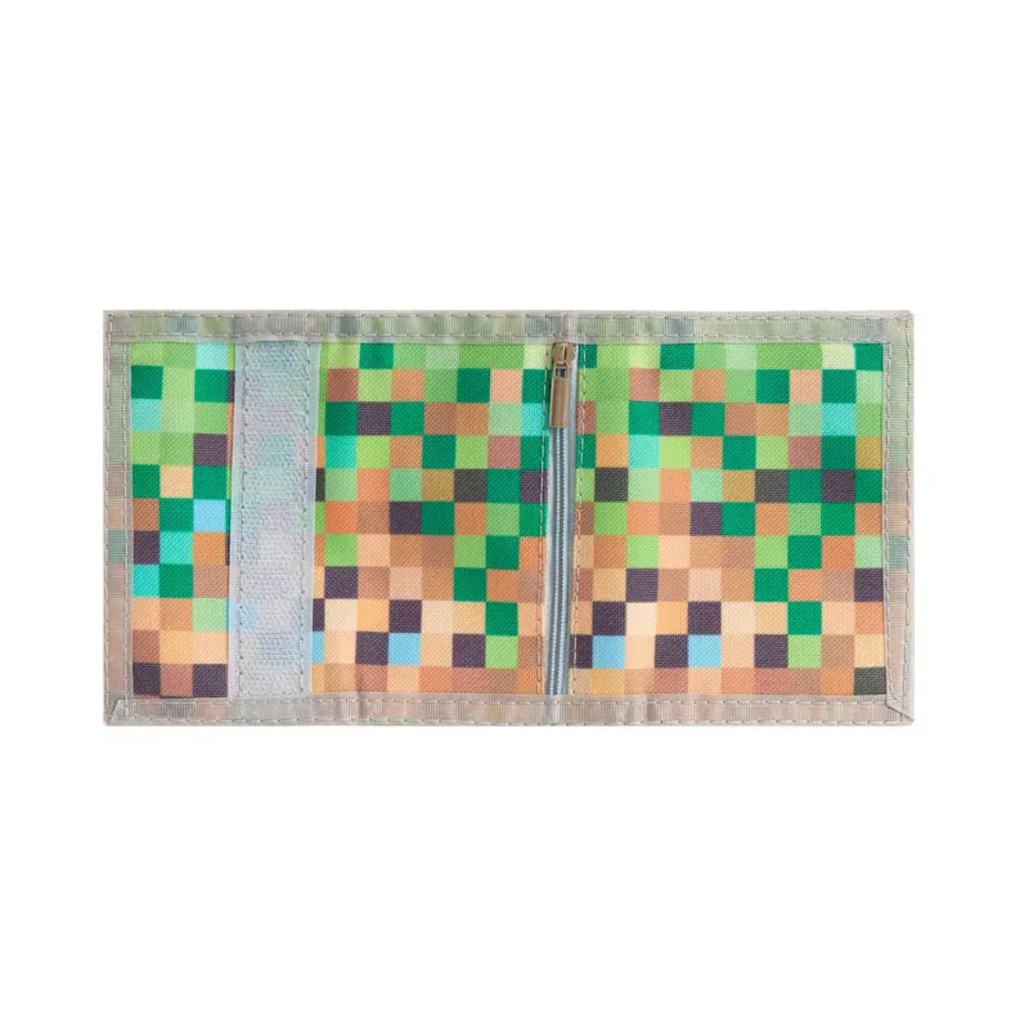 Tri-Fold Wallet - Green Minecraft Mosaic