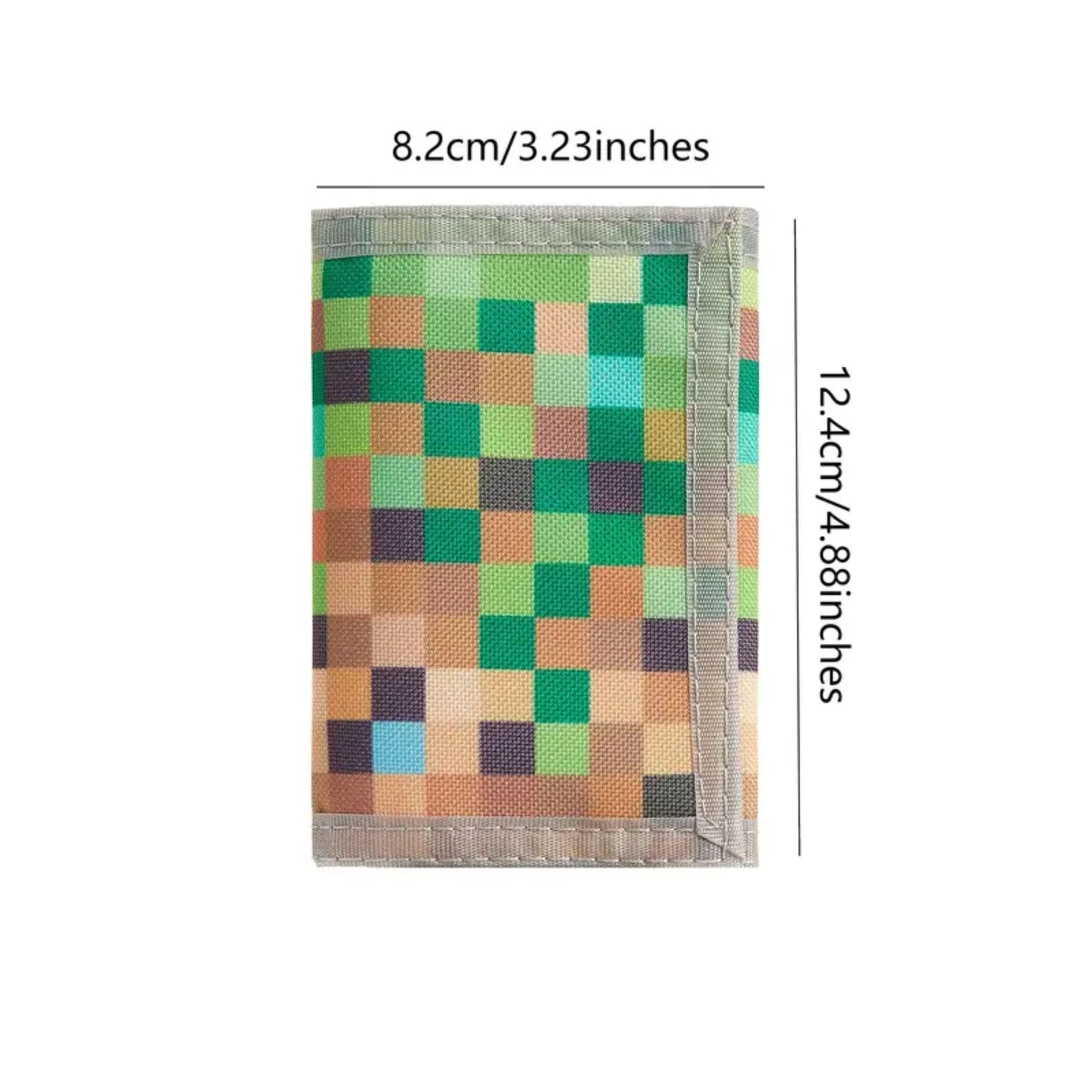 Tri-Fold Wallet - Green Minecraft Mosaic