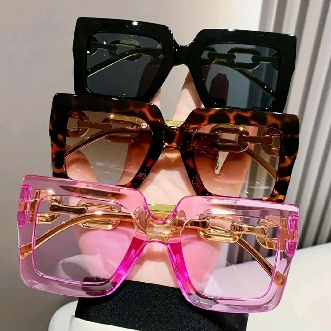 Vintage Gold Link Square Funglasses - Calico