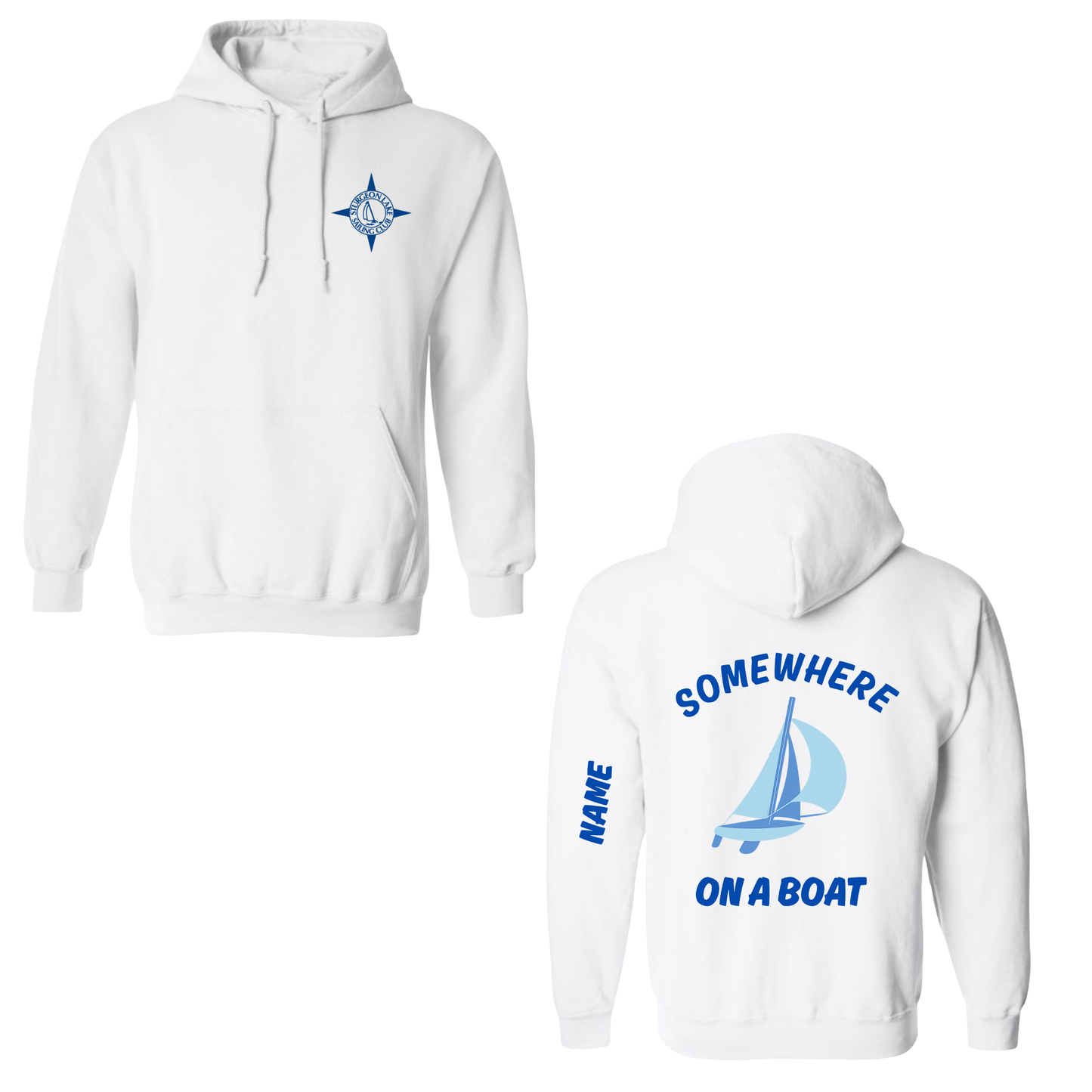 SLSC Somewhere on a Boat Pullover Hoodie - White