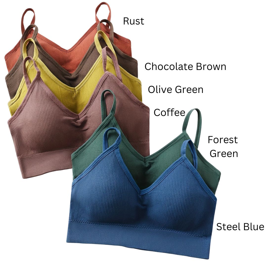 Wireless Ribbed Bralette - Earth Toned Collection