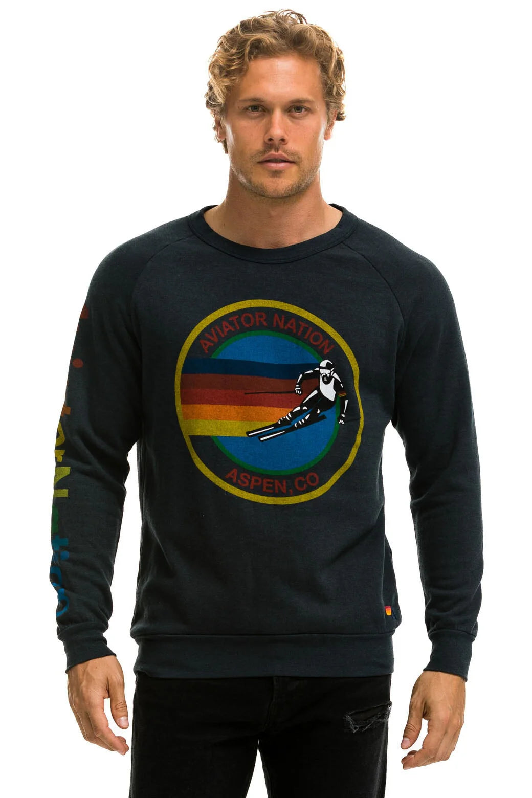 Aviator Nation Adult Unisex Aspen Crew Sweatshirt - Charcoal