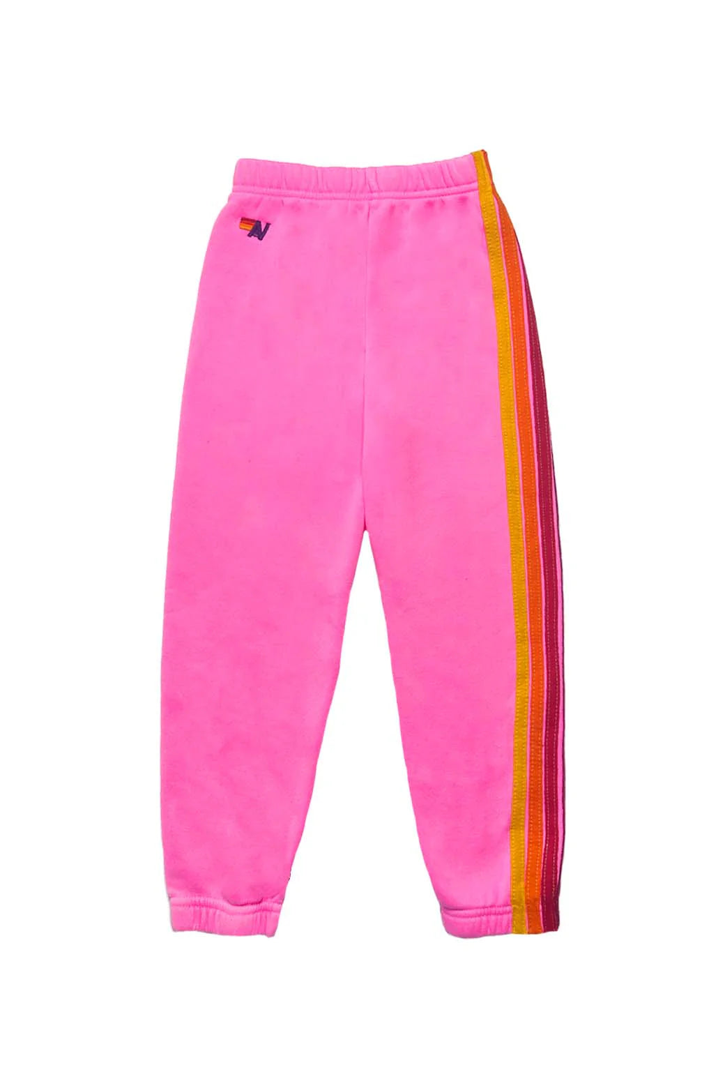 Aviator Nation - Kid's Classic 5 Stripe Sweatpants - Neon Pink