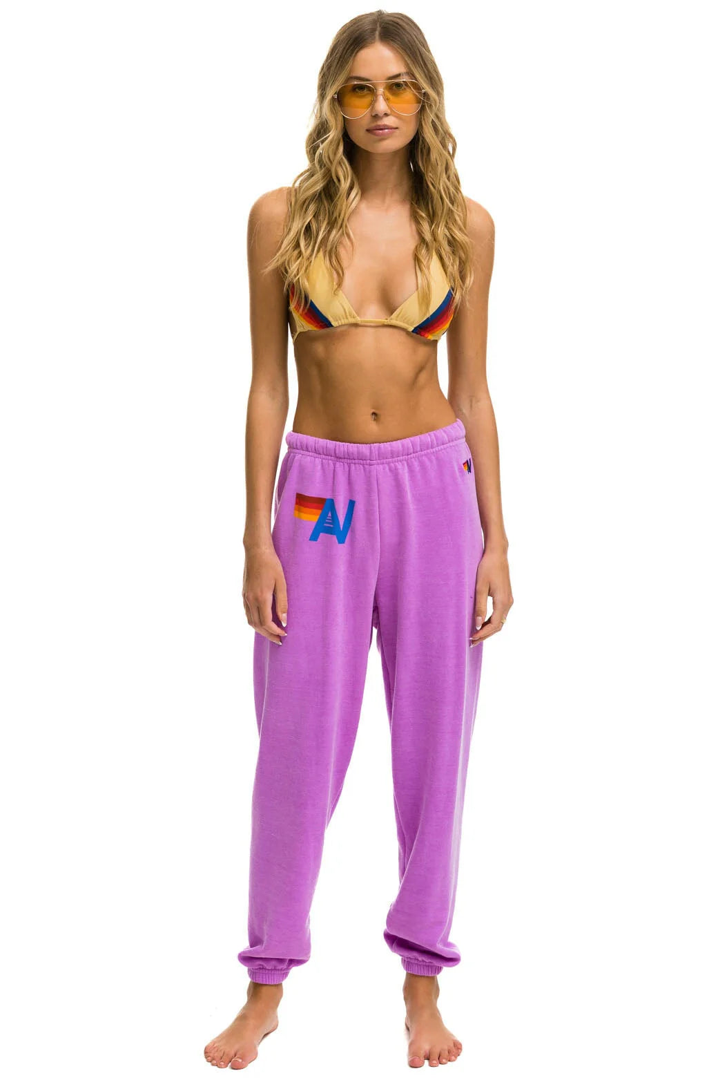 Aviator Nation - Women's Logo Sweatpants - Neon Purple