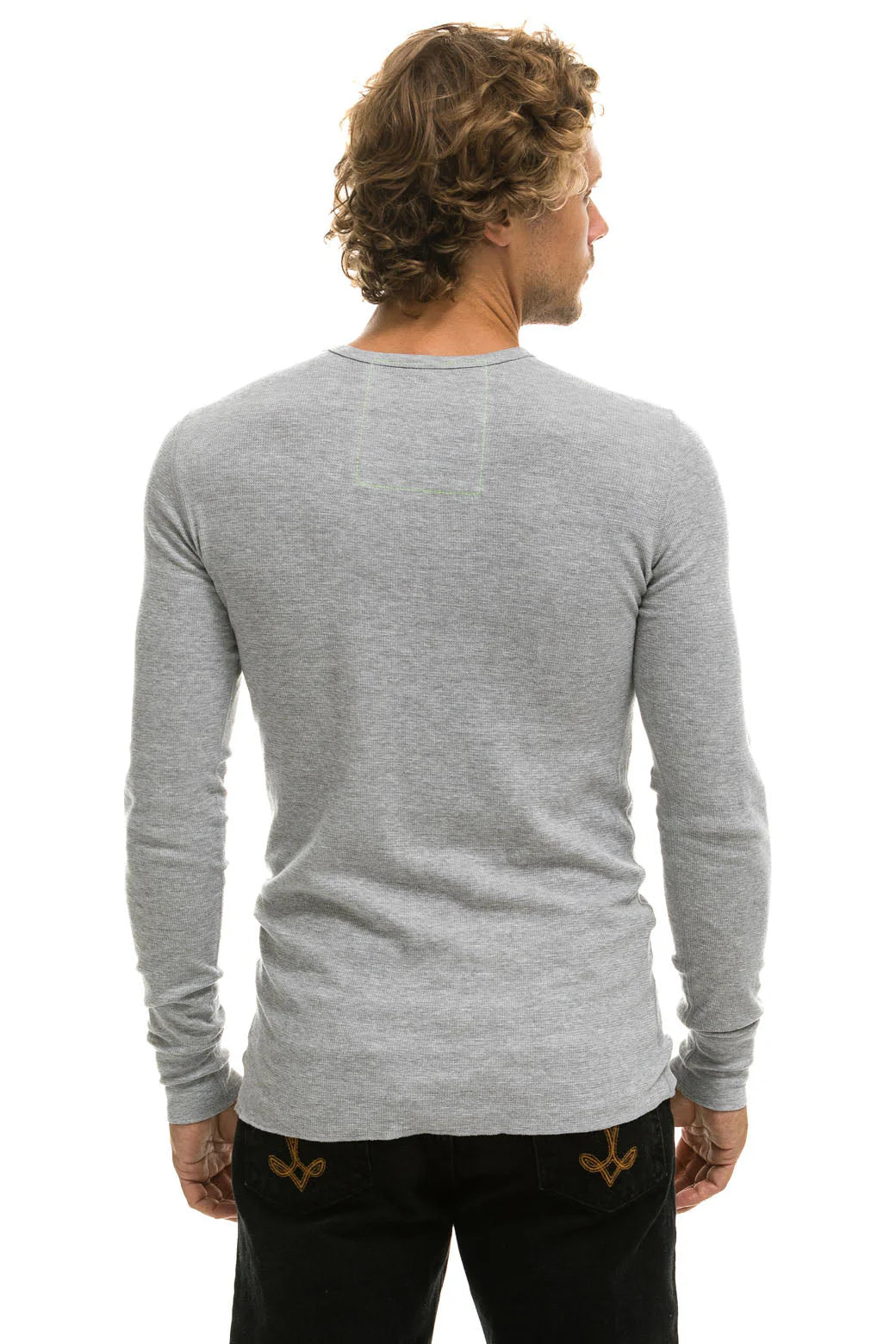 Aviator Nation - Logo Thermal Long Sleeve Shirt- Heather Grey