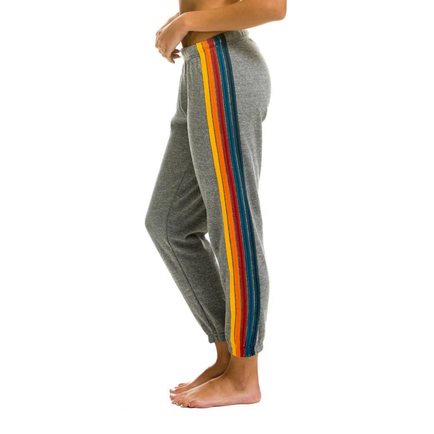Aviator Nation - Women's 5 Stripe Sweatpants - Heather Grey