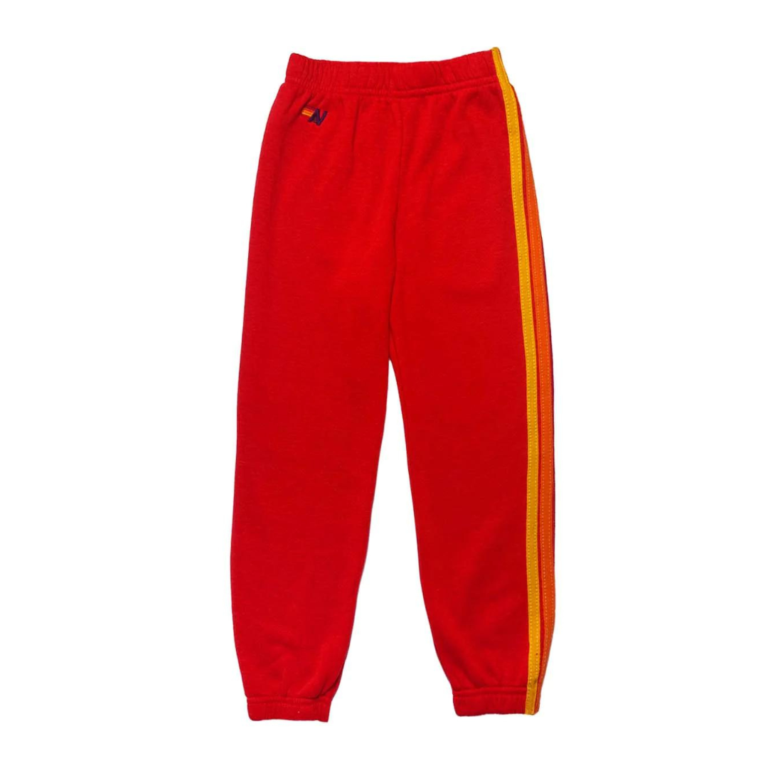 Aviator Nation - Kid's Classic 5 Stripe Sweatpants - Red