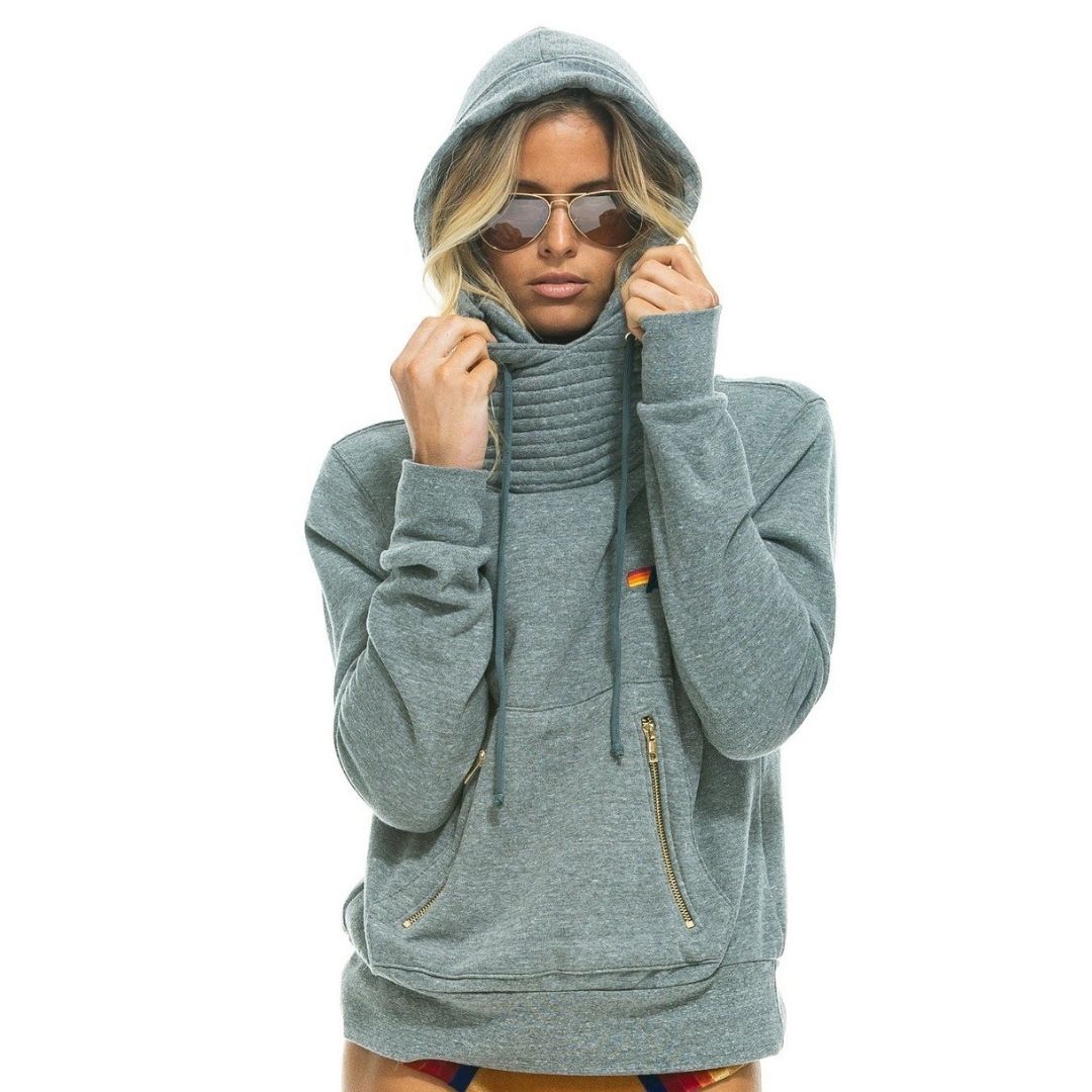 Aviator Nation - Adult Heather Grey Ninja Pullover Hoodie Sweatshirt Aviator Nation