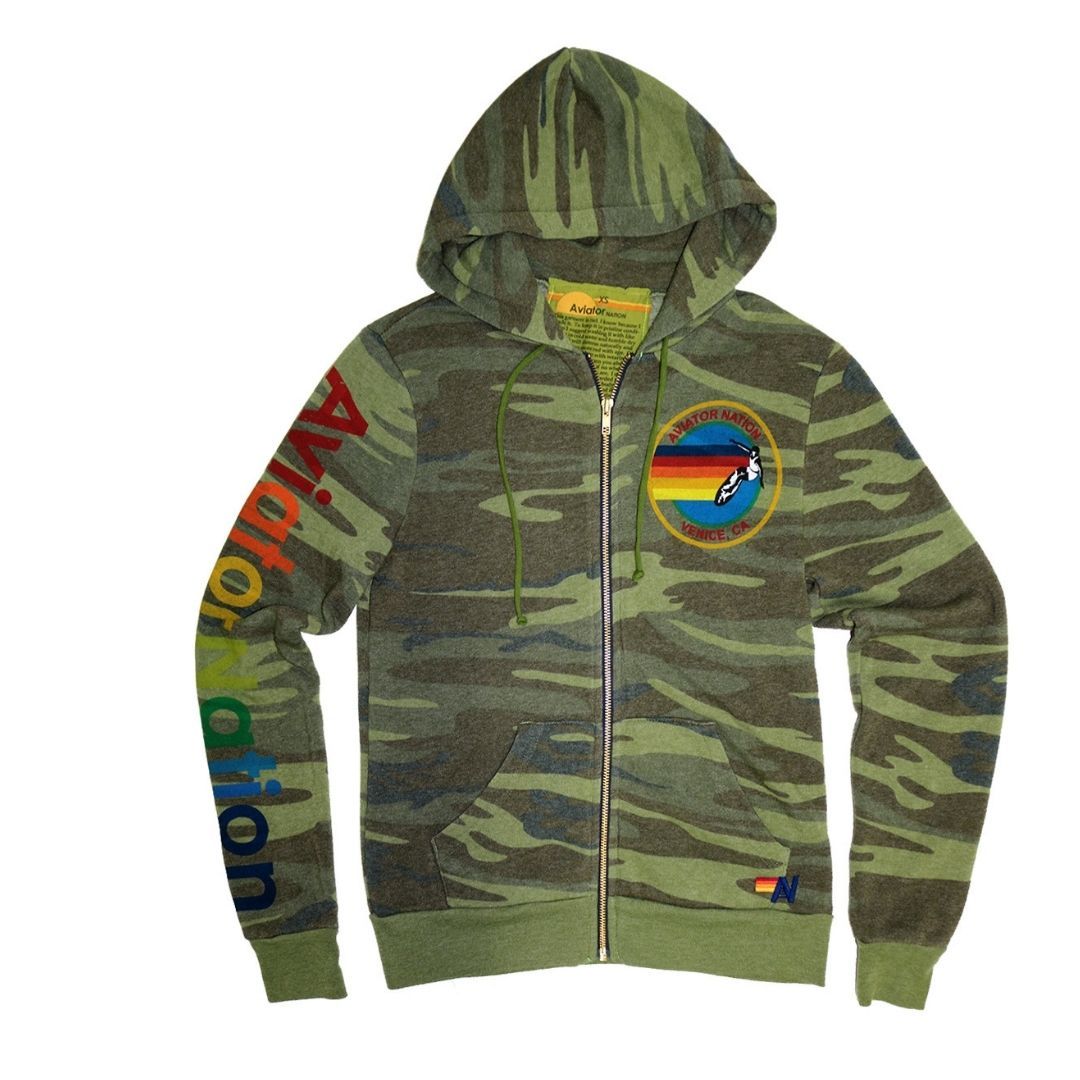 Aviator Nation - Kid's Zip Hoodie - Camo Sweatshirt Aviator Nation