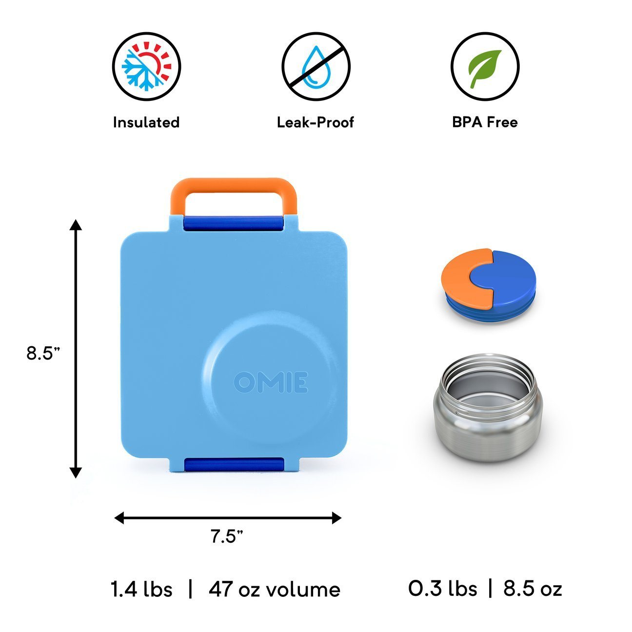 OmieLife - OmieBox Blue Sky Feeding & Mealtime OmieLife