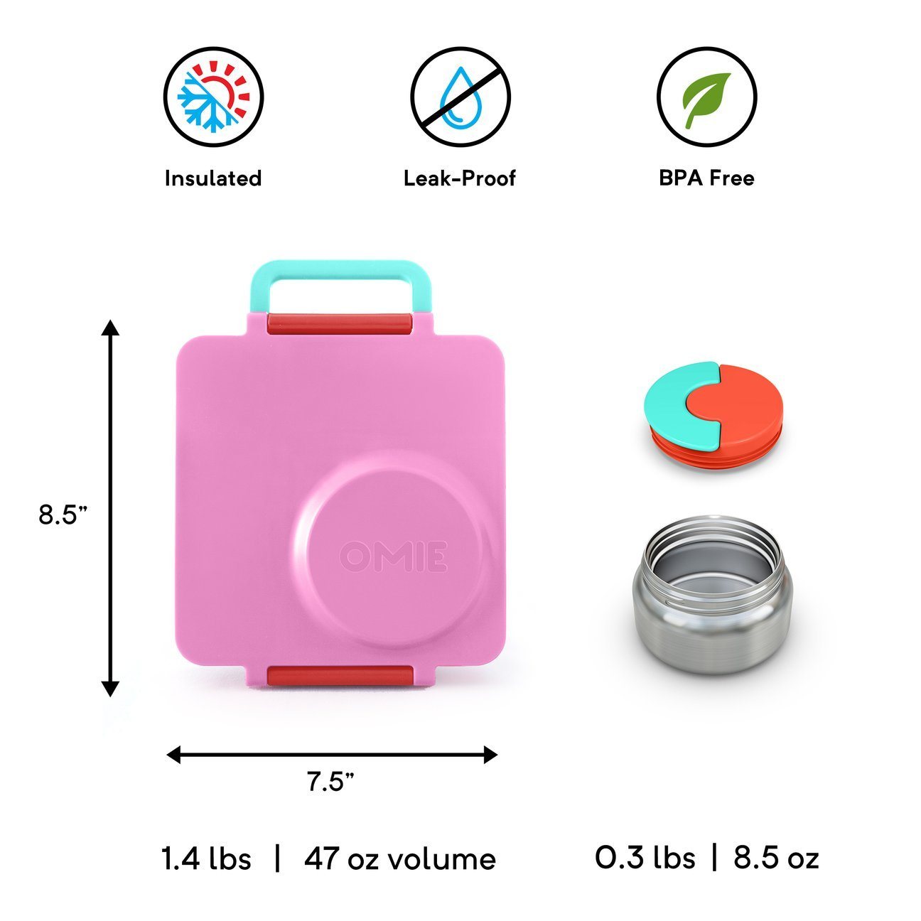 OmieLife - OmieBox Pink Berry Feeding & Mealtime OmieLife