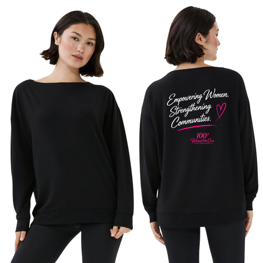 100+ Women Who Care South Georgian Triangle Black Active Boat Neck Sweater
