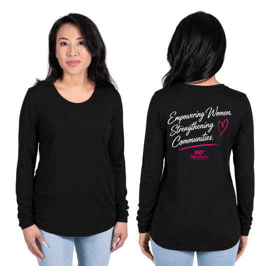 100+ Women Who Care South Georgian Triangle Black Long Sleeve Ladies’ Tee