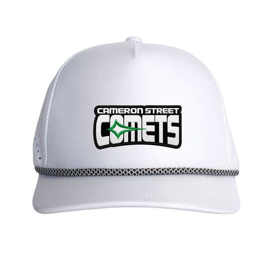 Cameron Street Comets Green Patch Snapback Hat - White/Black-White Chainlink Rope