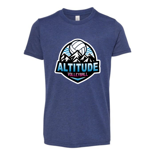 Personalized Altitude Volleyball Oversize Logo Tee - Navy Triblend