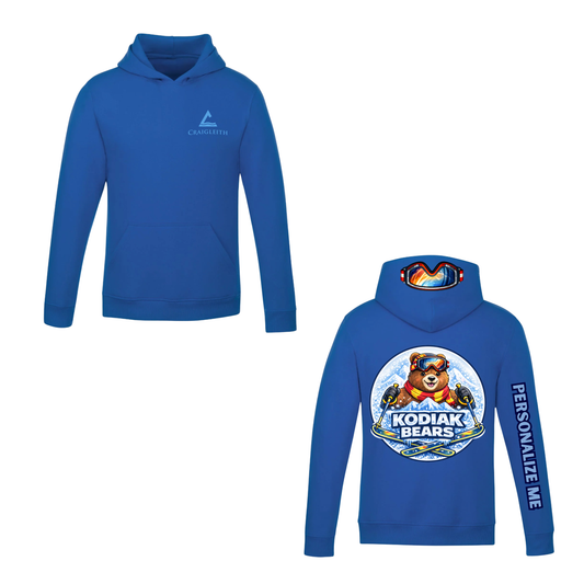 Craigleith Kodiak Bears Hooded Sweatshirt - Royal Blue / Small Logo