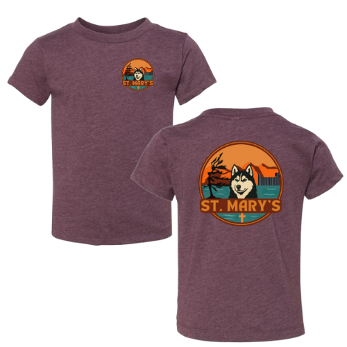 House Red St. Mary's Dual Logo Tee - Heather-Maroon