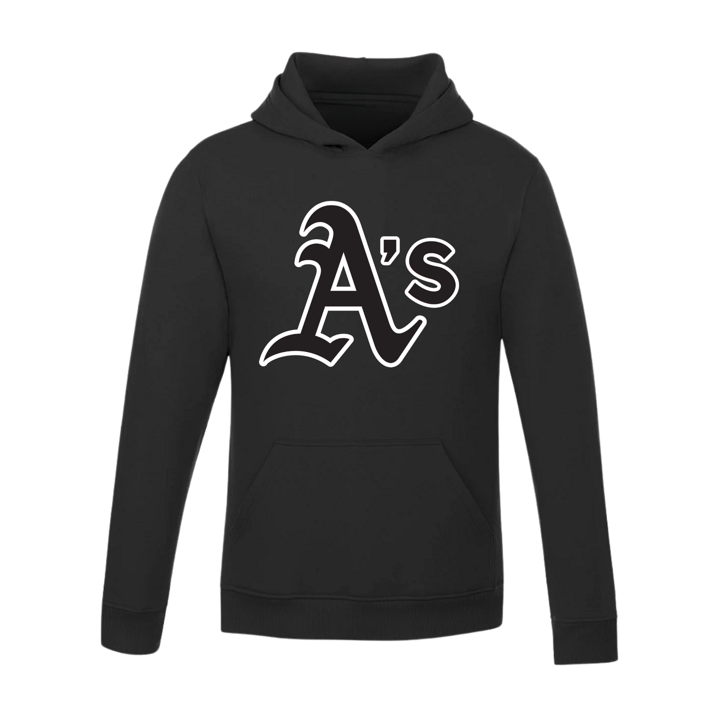 Annette Baseball Hooded Sweatshirt - "A's" Logo /  Non-Personalized - Black