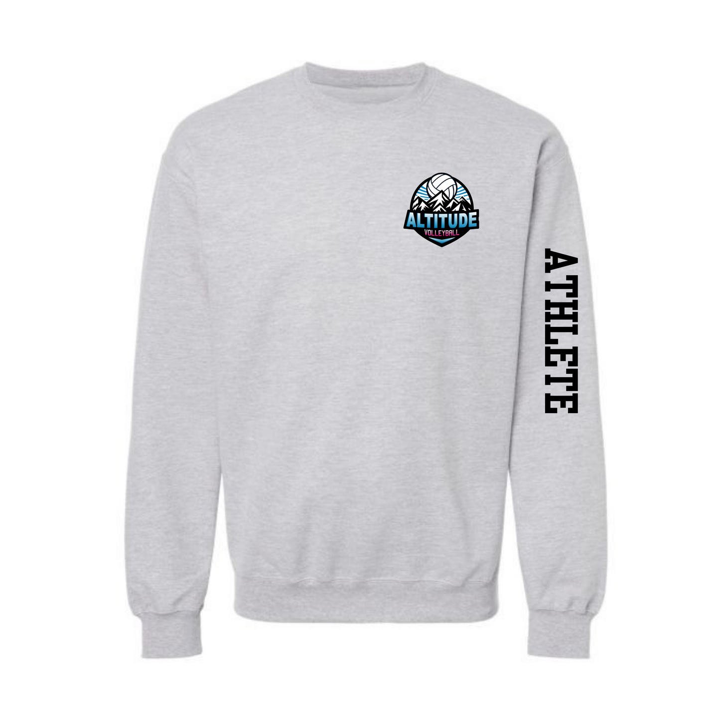 Altitude Personalized Volleyball LOVE Crewneck Sweatshirt - Grey (Youth & Adult)
