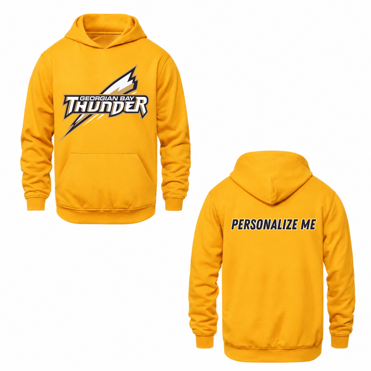 Georgian Bay Thunder Oversize Logo Hooded Sweatshirt - Gold / Optional Personalization