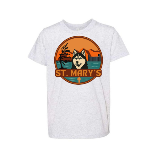 House Wind Personalized St. Mary's Large Logo Tee - White Fleck