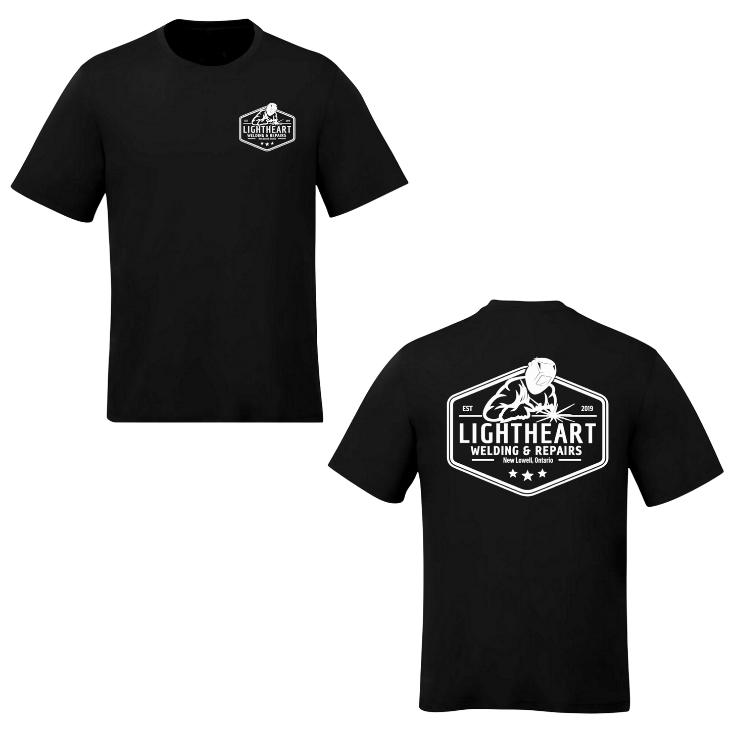 Lightheart Welding & Repairs Crewneck Tee - Black