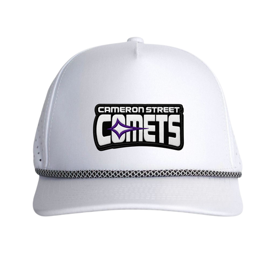 Cameron Street Comets Purple Patch Snapback Hat - White/Black-White Chainlink Rope