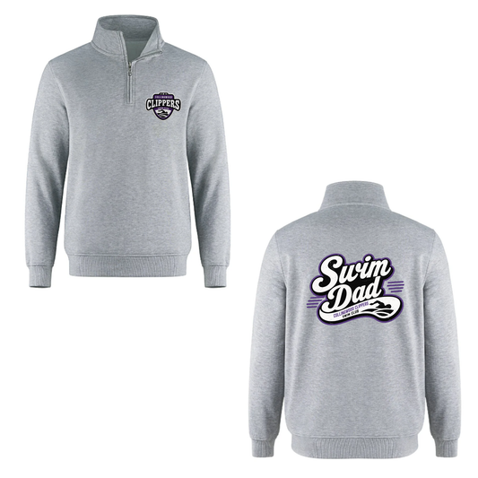 Collingwood Clippers Quarter-Zip Swim Dad Sweatshirt - Grey