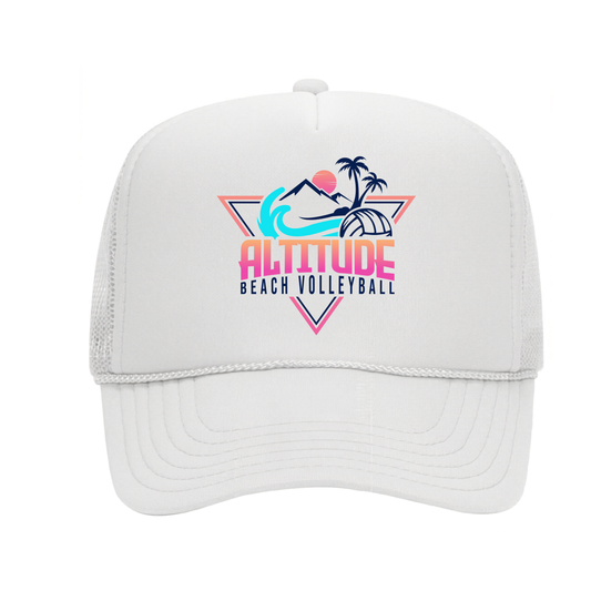 Altitude Beach Snapback Trucker Hat - White / White