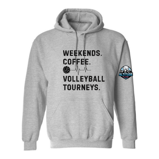 Altitude Adult Weekends, Coffee, Tourneys Hooded Sweatshirt - Grey