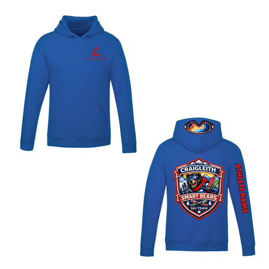 Craigleith Smart Bears Hooded Sweatshirt - Royal Blue / Small Logo