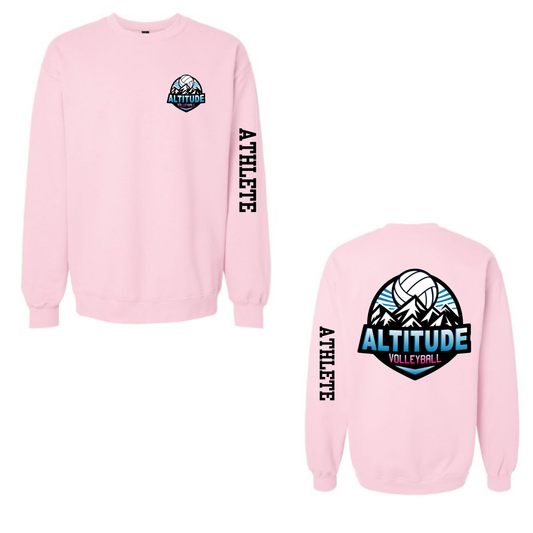 Altitude Personalized Volleyball Crewneck Sweatshirt - Soft Pink (Youth & Adult)