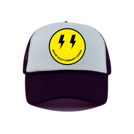 BVCS Bolt Smile Snapback Hat - Black / White