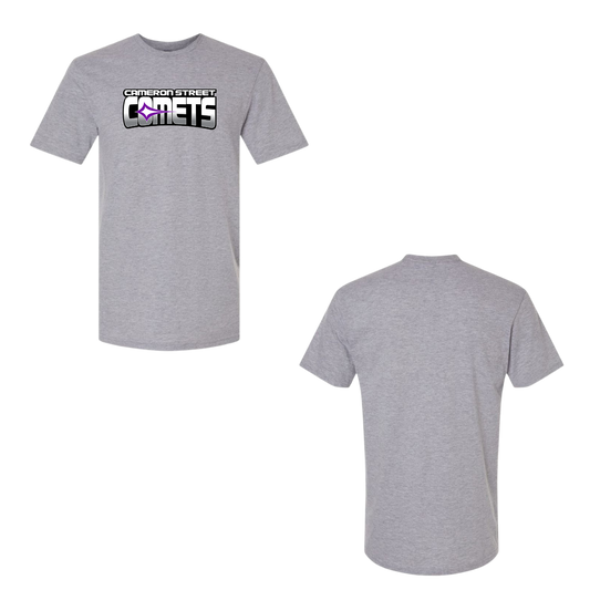 Cameron Street Comets Crewneck Tee - Grey / Large Purple Logo
